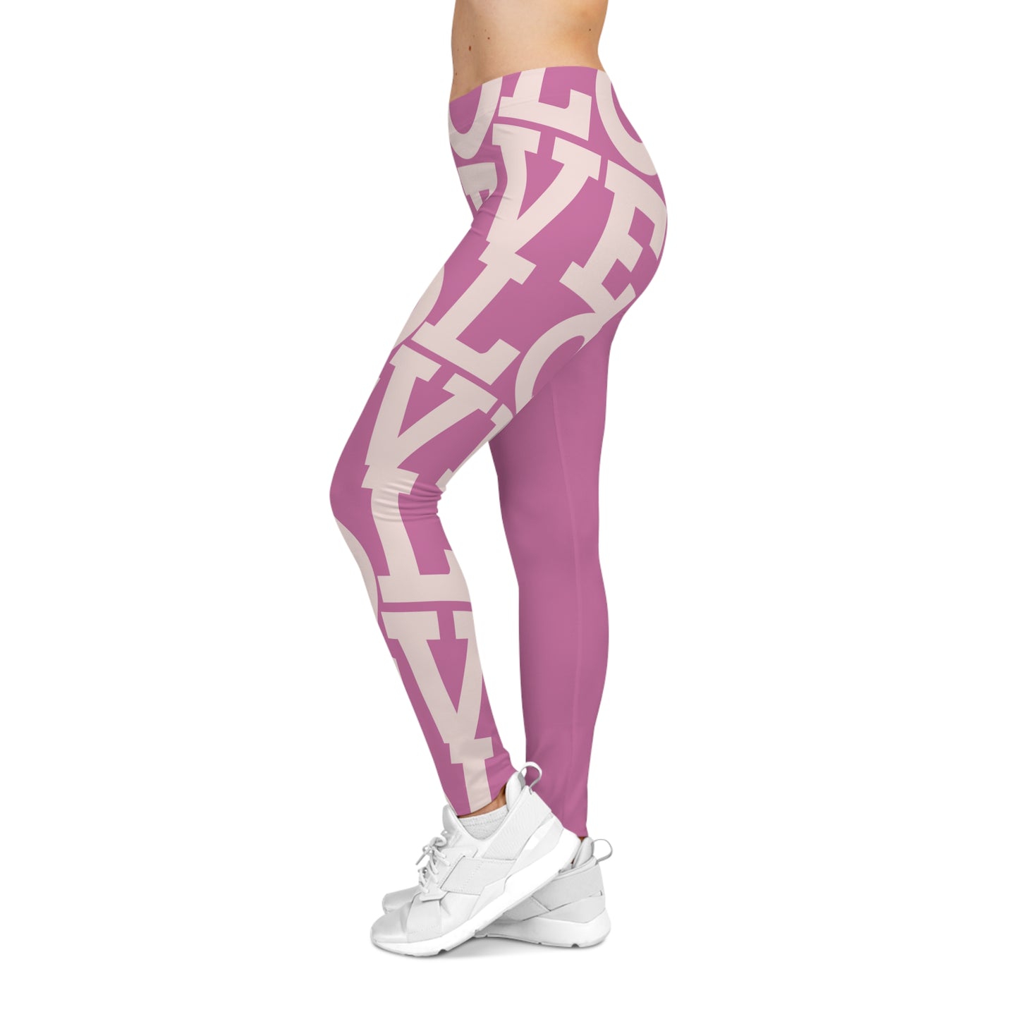 Women's Love Print Casual Leggings, Trendy Activewear, Perfect for Fitness image 3