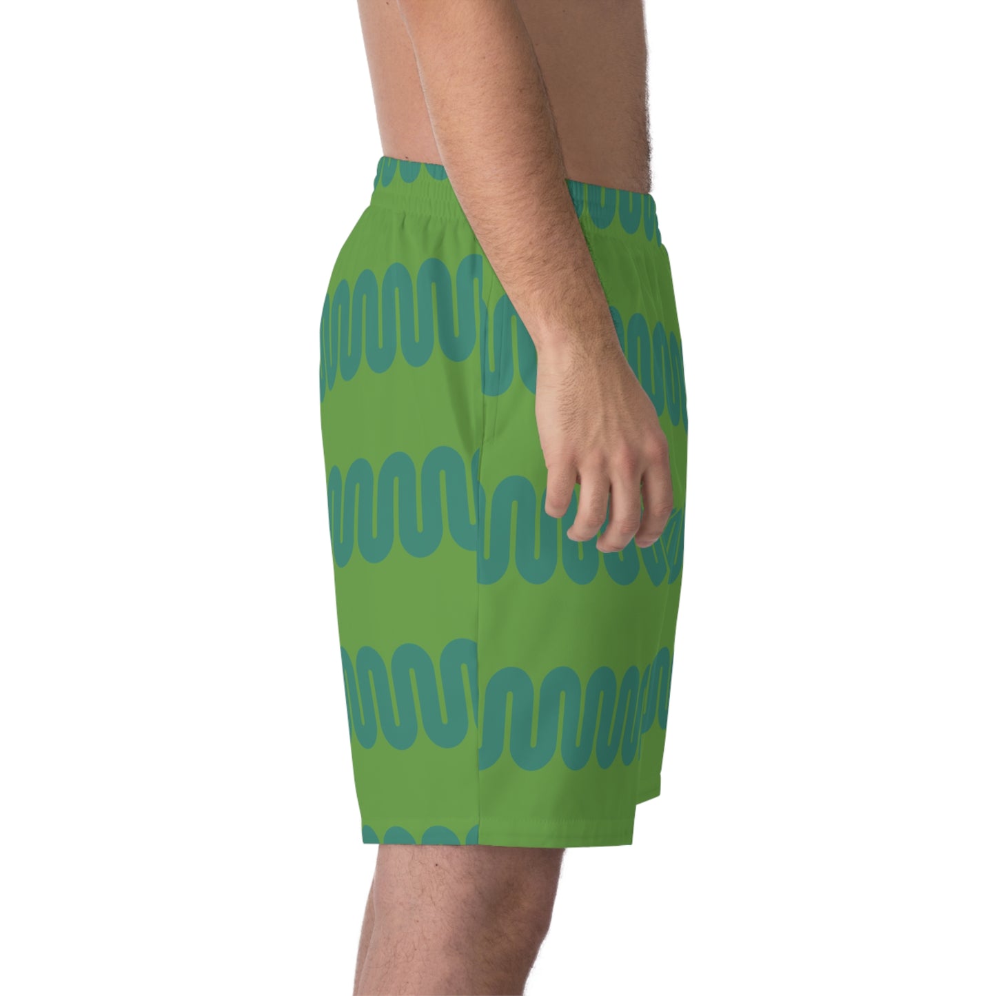Stylish Men's Elastic Beach Shorts, Perfect for Summer Swim Trunks, AOP Design image 3