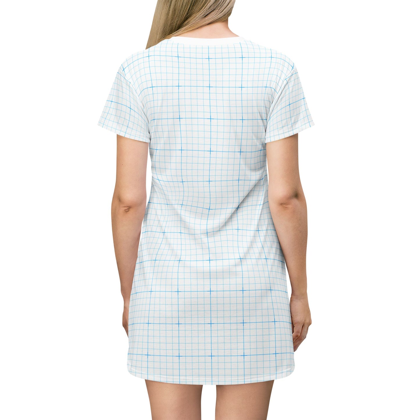 Graph & Millimeter Pattern T-Shirt Dress, Casual Summer Dress, Everyday Wear image 1