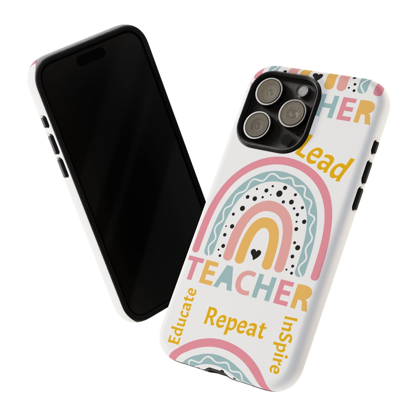 Teacher Phone Case - Inspire, Lead, Educate - Cute Rainbow Design, Teacher Gift image 14
