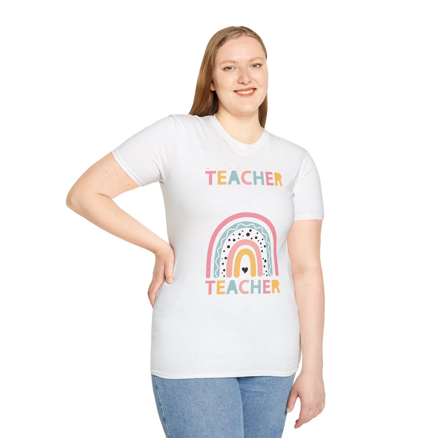 Teacher Appreciation Unisex T-Shirt, Gift for Educators, Rainbow Design image 5