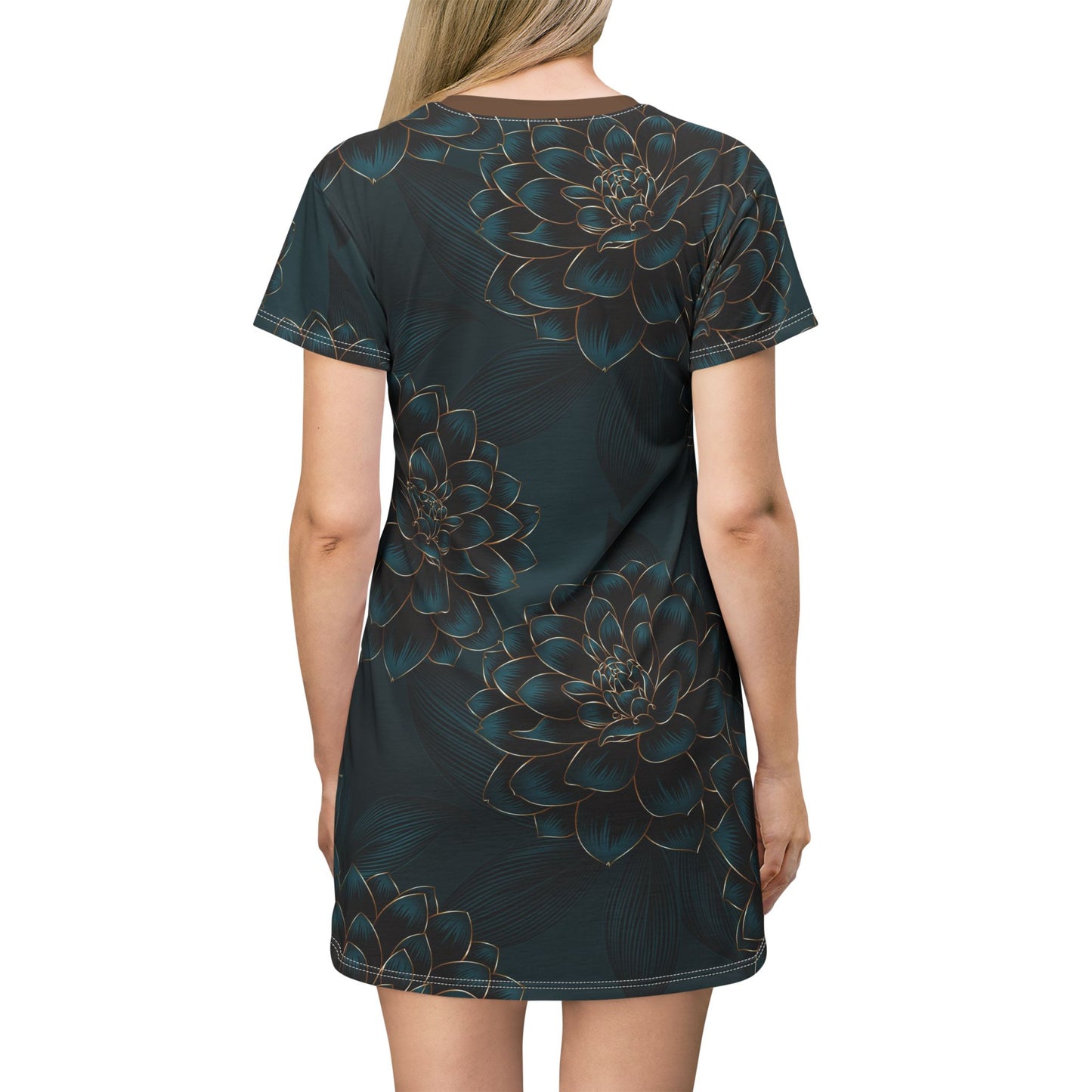 Floral Pattern T-Shirt Dress, Casual Summer Dress, Everyday Wear image 1