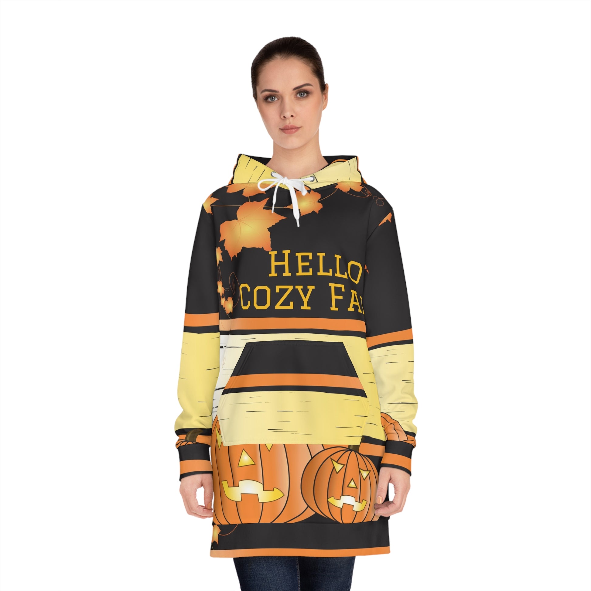 Women's Hoodie Dress (AOP) Fall Theme - Ay Bold Stylz image 2