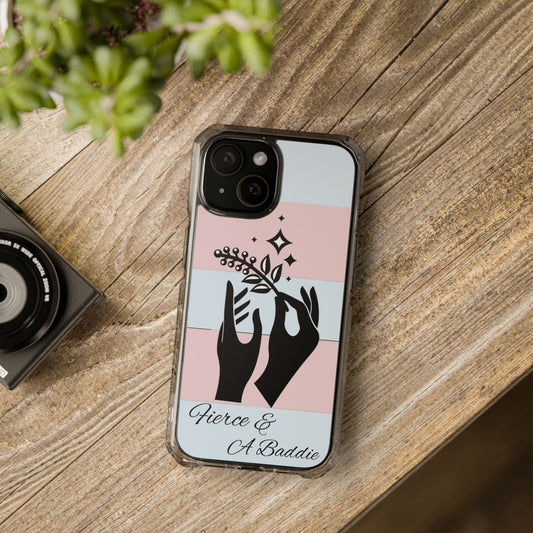 Fierce Baddie Vibes Magnetic Phone Case, Unique Clear Impact Case Trendy image 0
