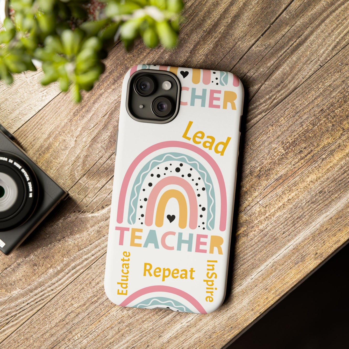 Teacher Phone Case - Inspire, Lead, Educate - Cute Rainbow Design, Teacher Gift image 9