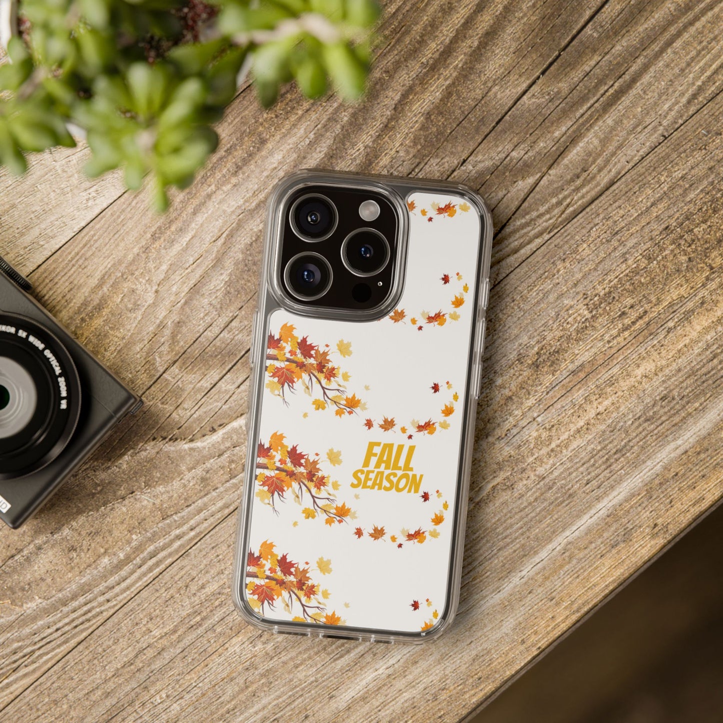 Autumn-Themed Clear Phone Case, Fall Season iPhone Cover, Transparent Case image 3