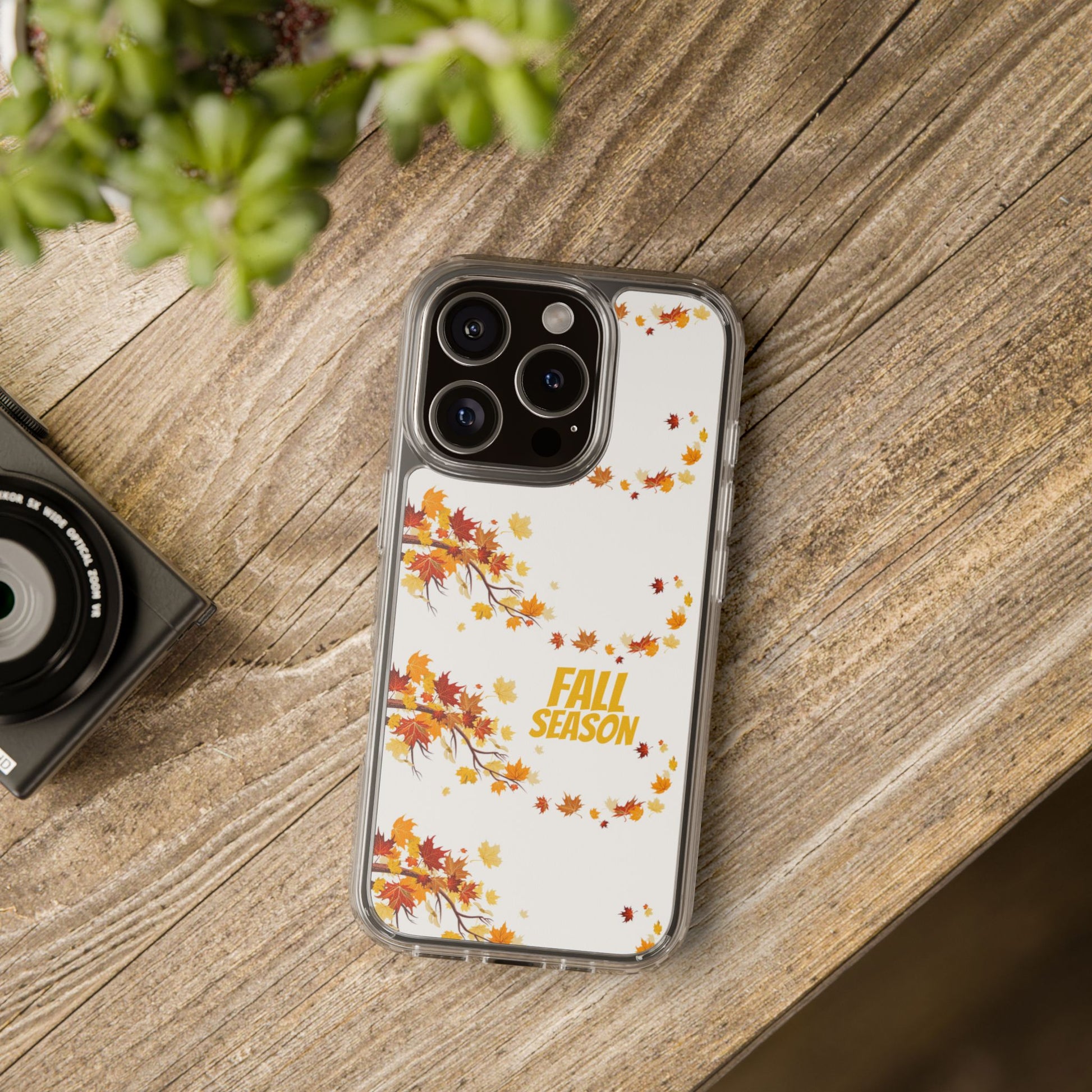 Autumn-Themed Clear Phone Case, Fall Season iPhone Cover, Transparent Case image 3