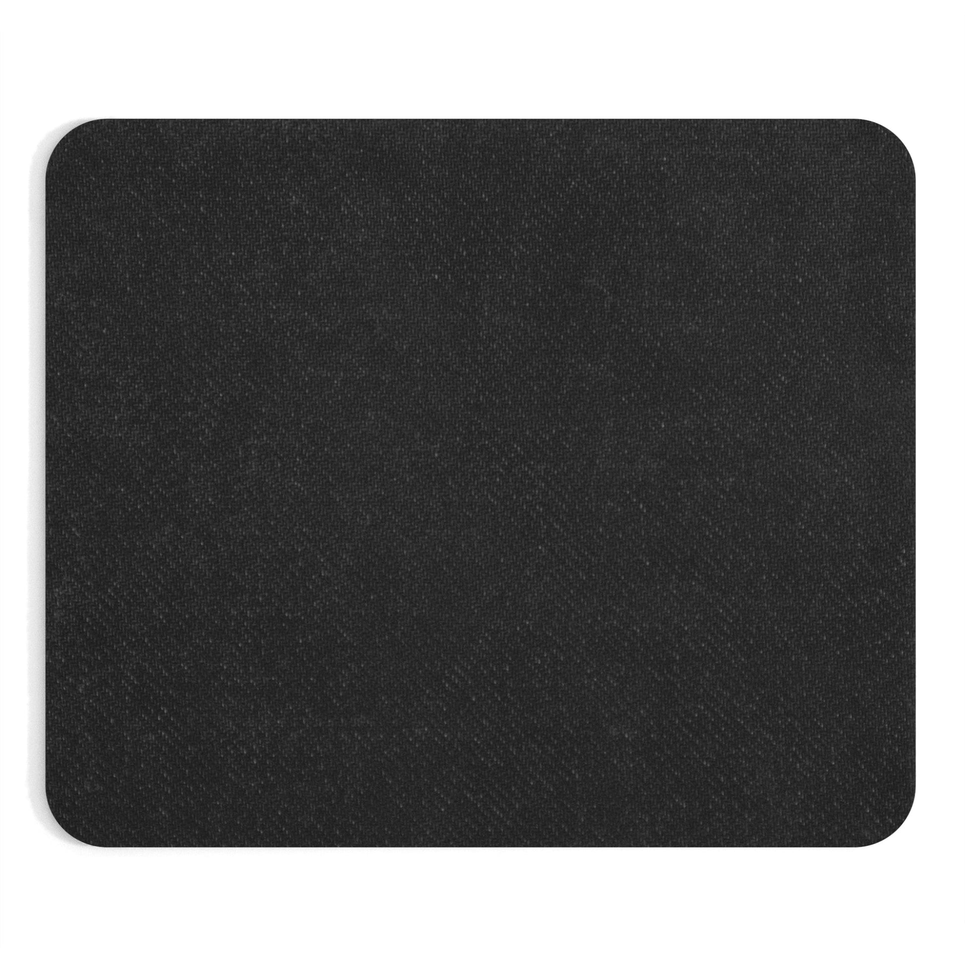Black rectangular mouse pad with rounded corners and smooth surface for office or home use