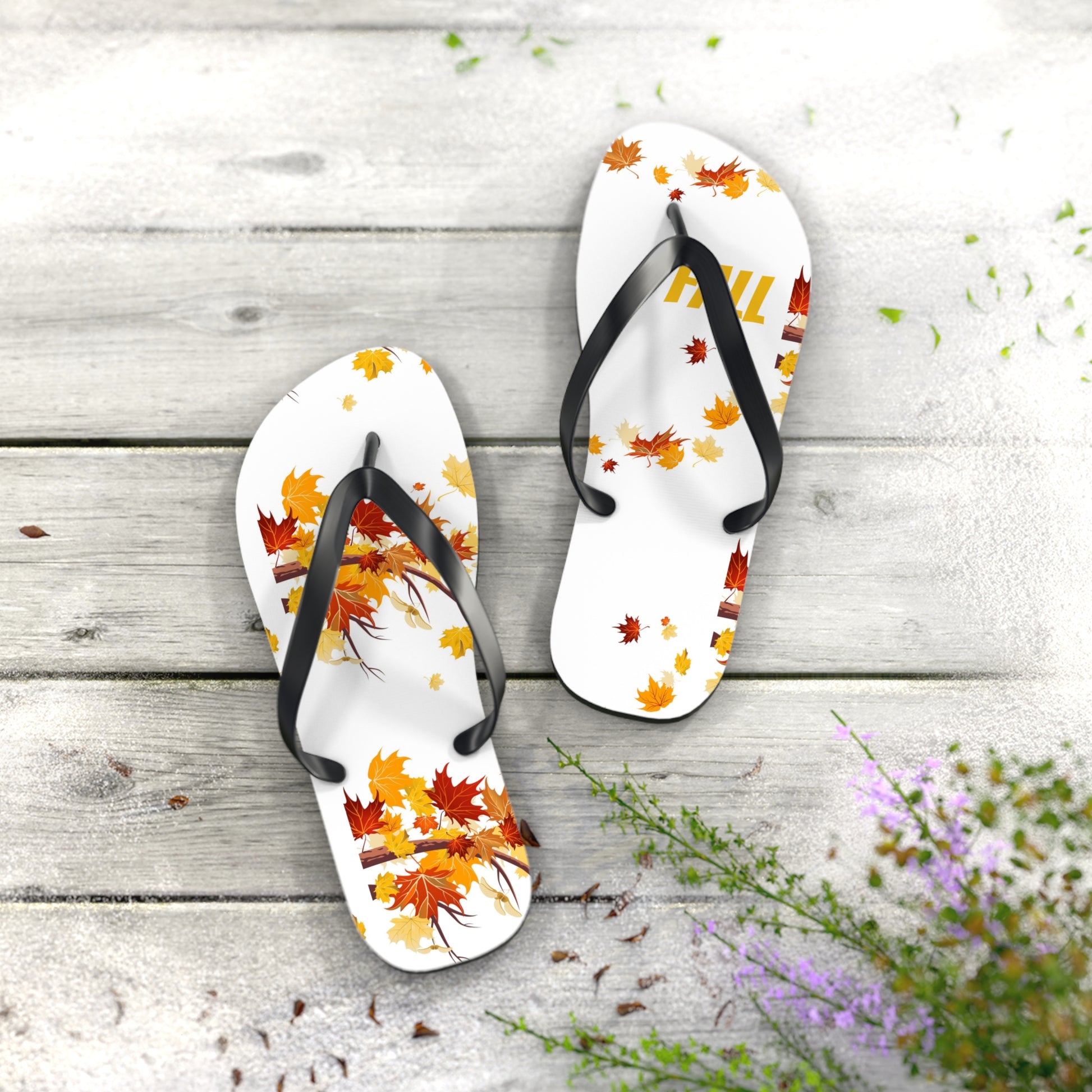 Autumn Leaf Flip Flops | Seasonal Sandals, Fall Footwear, Beach Accessories image 11