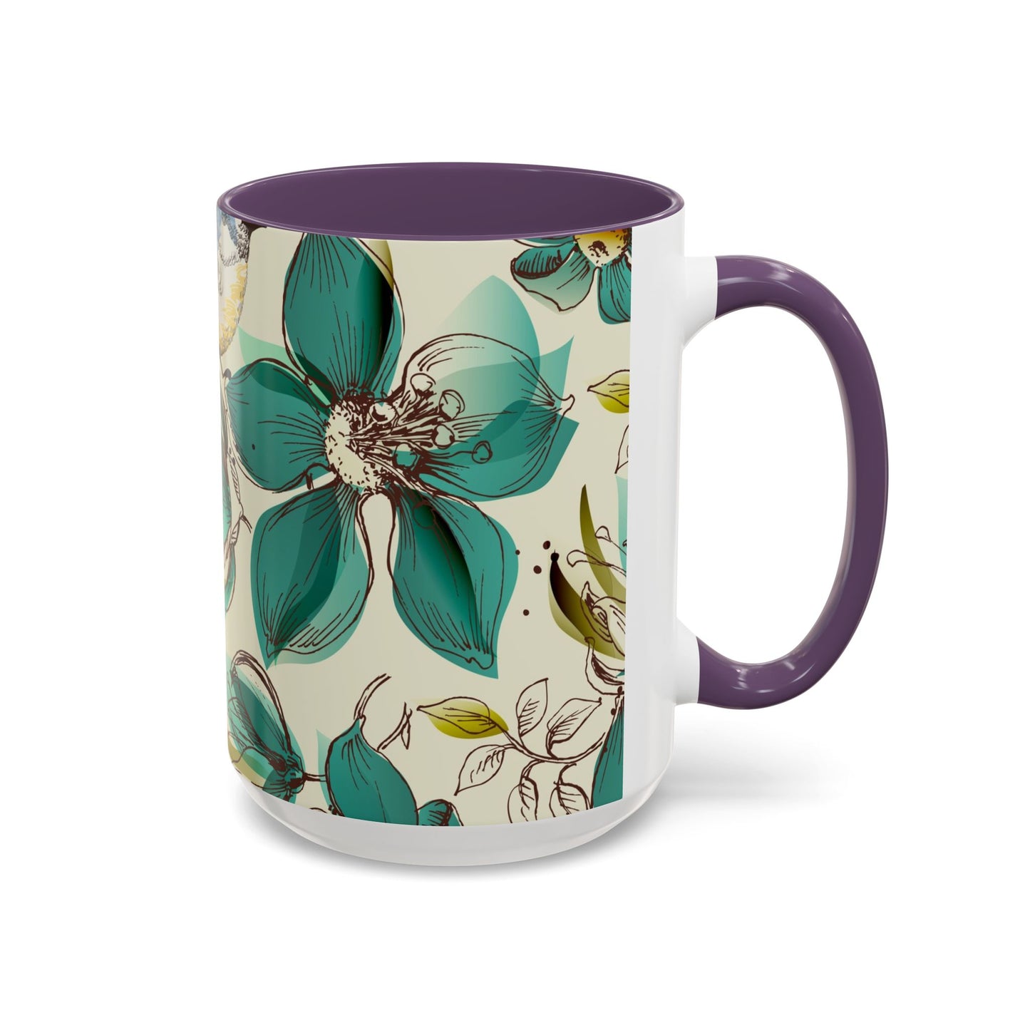 Mug à café élégant à motif floral