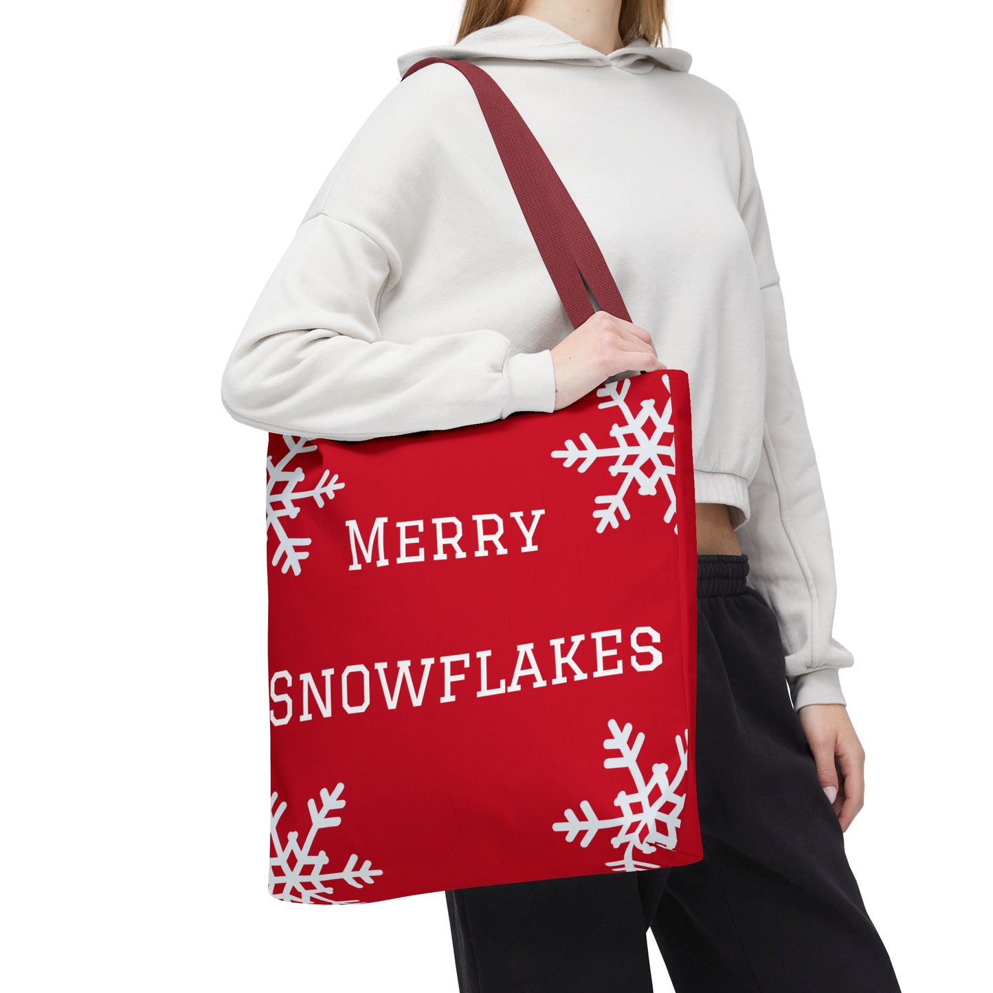 Merry Snowflakes Tote Bag