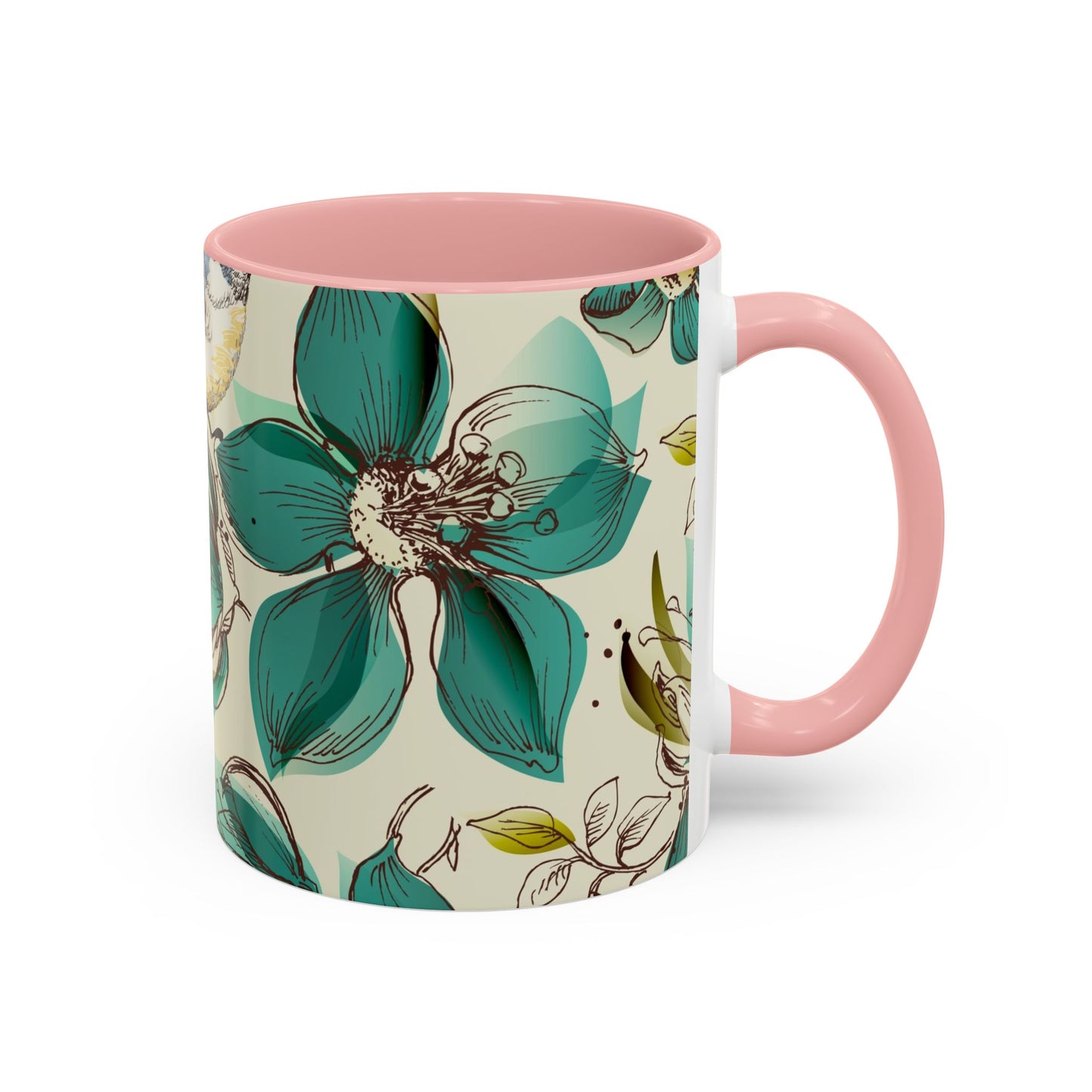 Mug à café élégant à motif floral