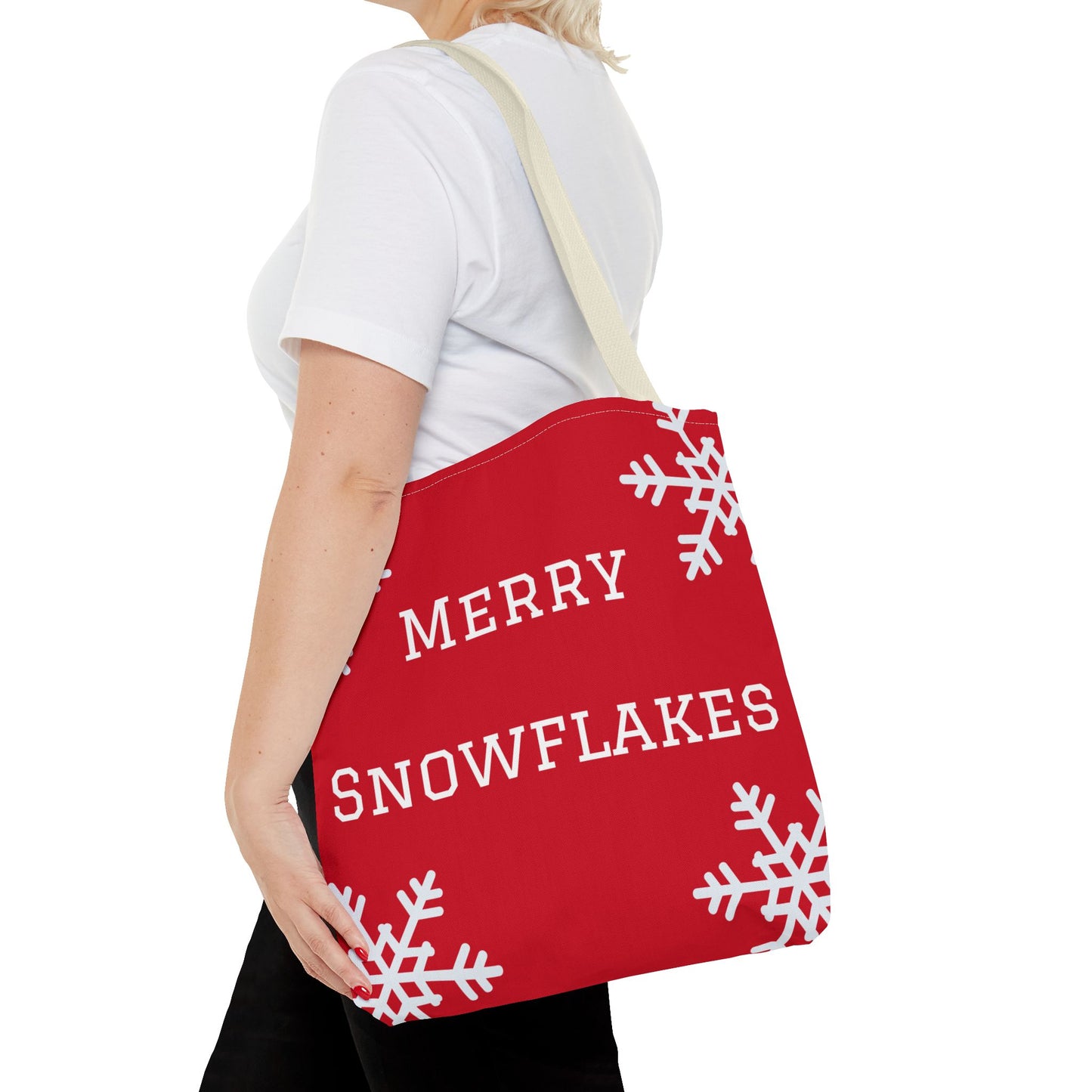 Merry Snowflakes Tote Bag