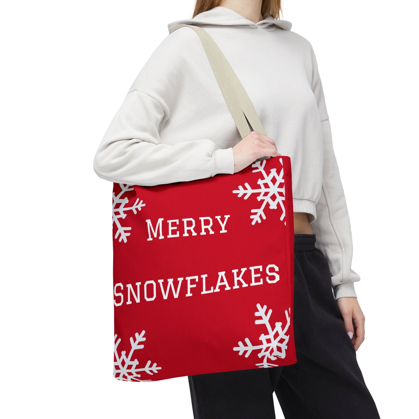 Merry Snowflakes Tote Bag