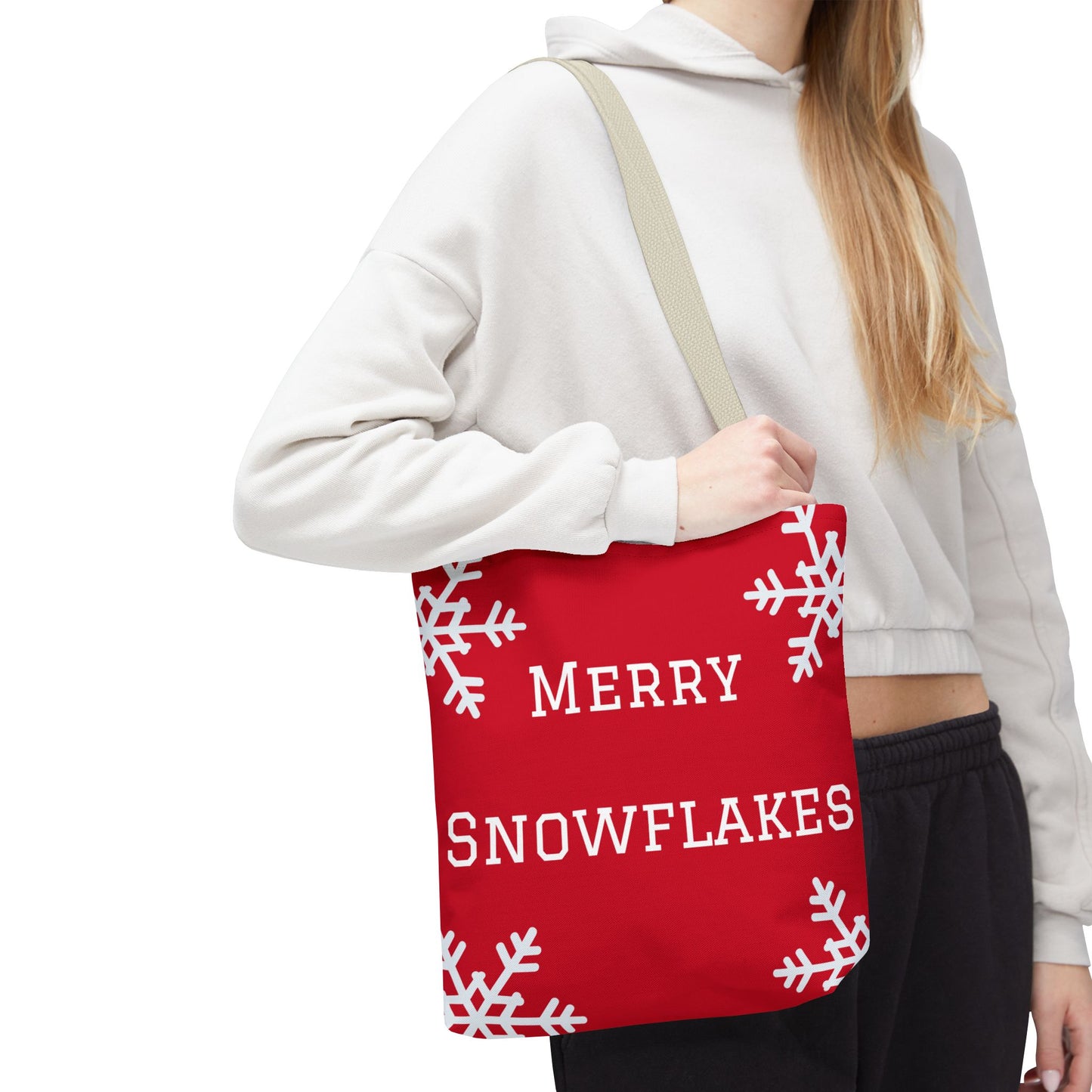 Merry Snowflakes Tote Bag