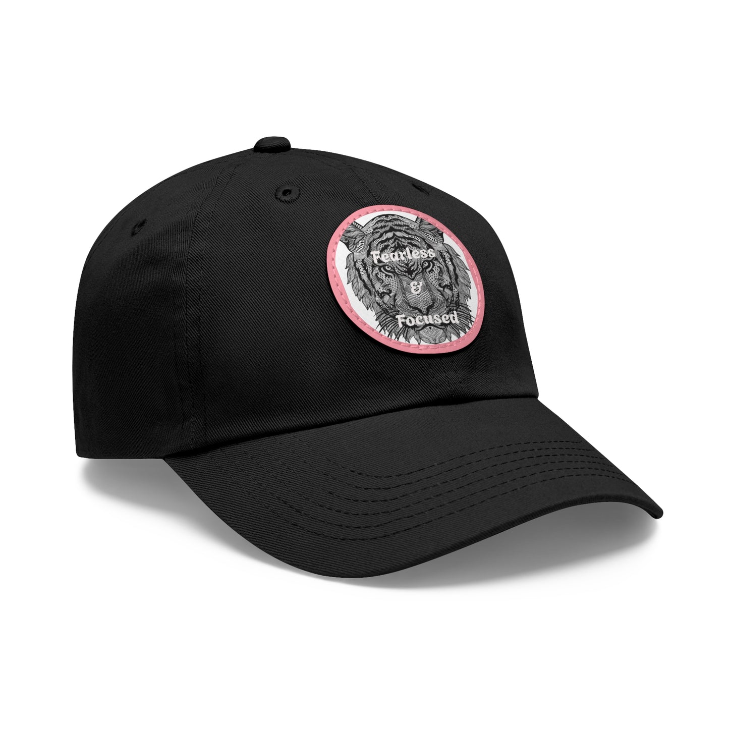 Gorra de papá con parche de cuero de tigre