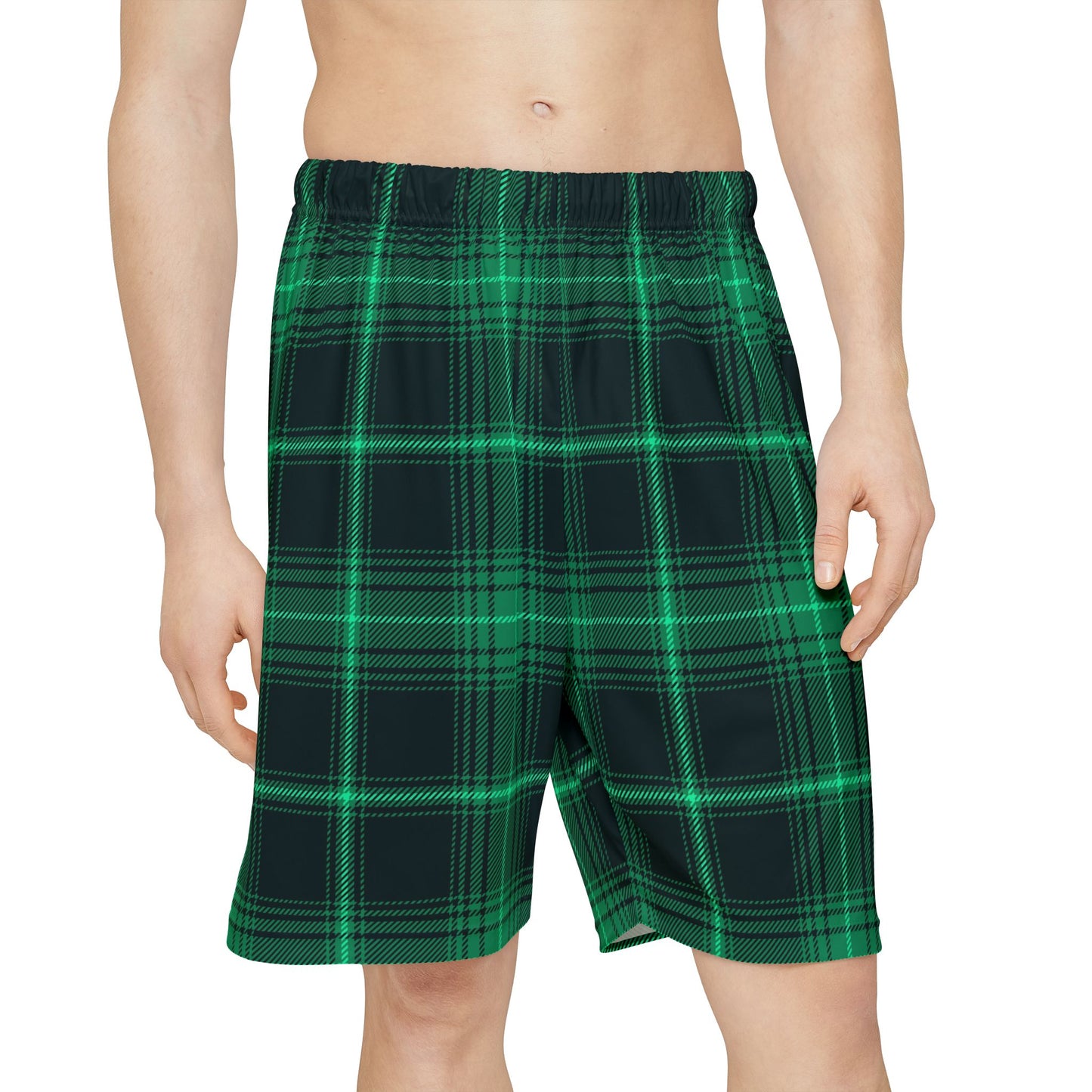 Men's Plaid Sports Shorts, Athletic Summer Wear, Casual Gym Shorts, Gift for Him image 0