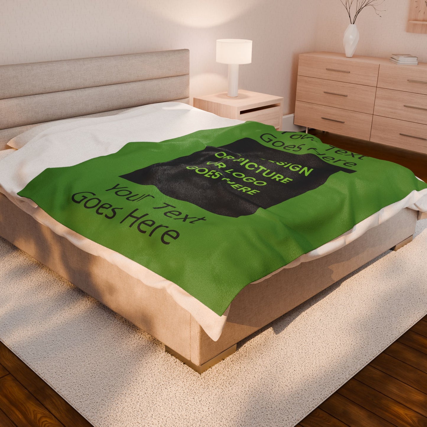 Personalized This Velveteen Plush Blanket With Your Text & Image