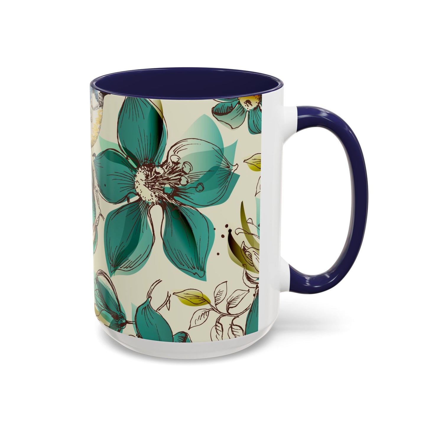Mug à café élégant à motif floral