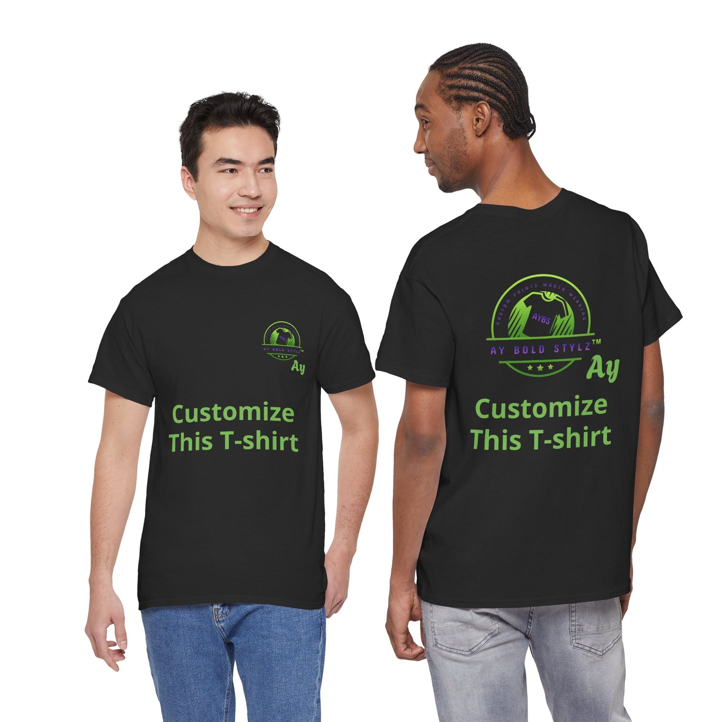 Customizable Unisex Heavy Cotton Tee - Your Photo Or Text