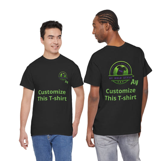 Customizable Unisex Heavy Cotton Tee - Your Photo Or Text