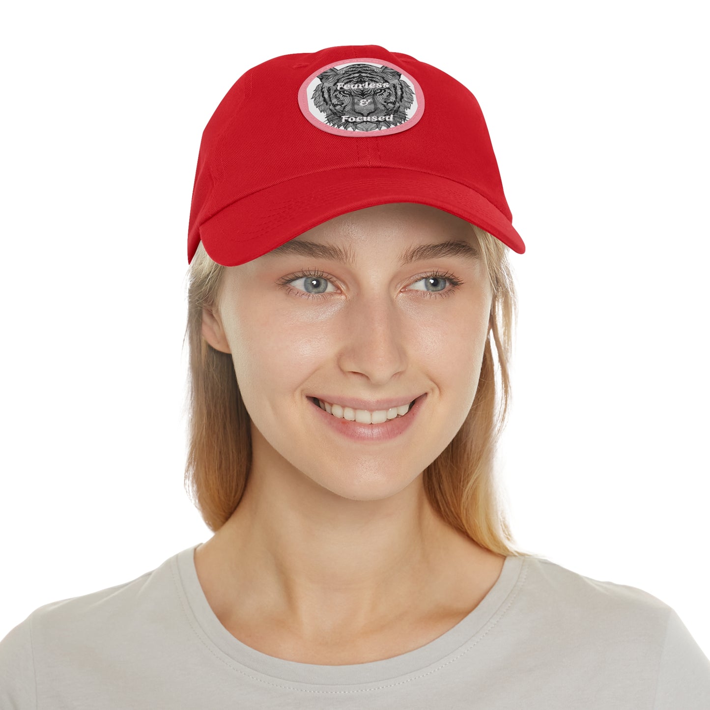 Gorra de papá con parche de cuero de tigre
