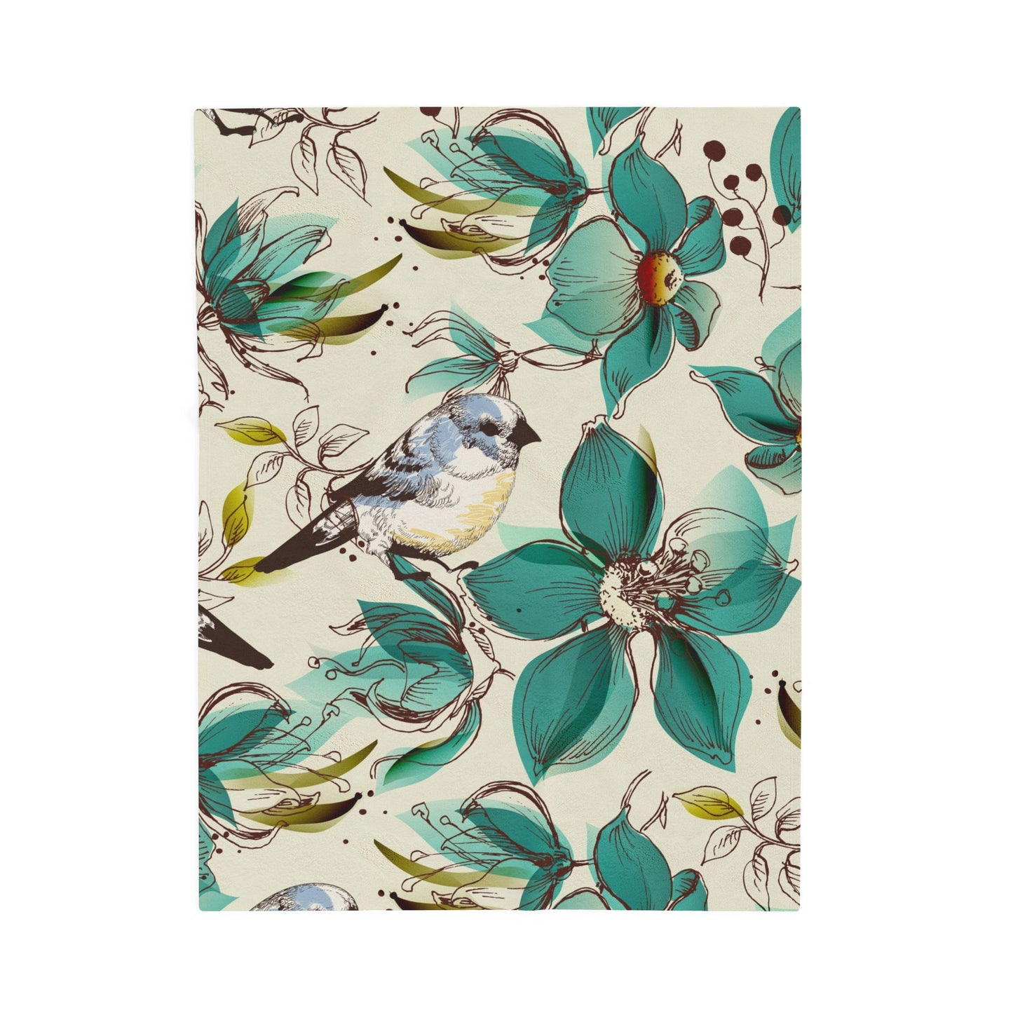 Couverture douillette en velours à motif floral