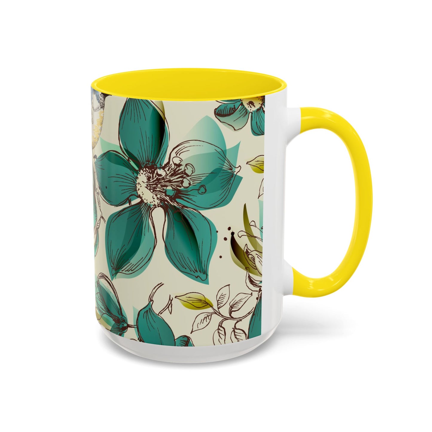 Mug à café élégant à motif floral