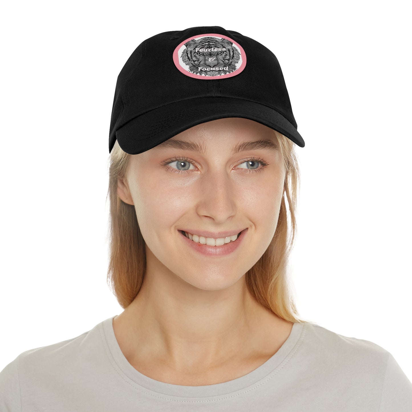 Gorra de papá con parche de cuero de tigre