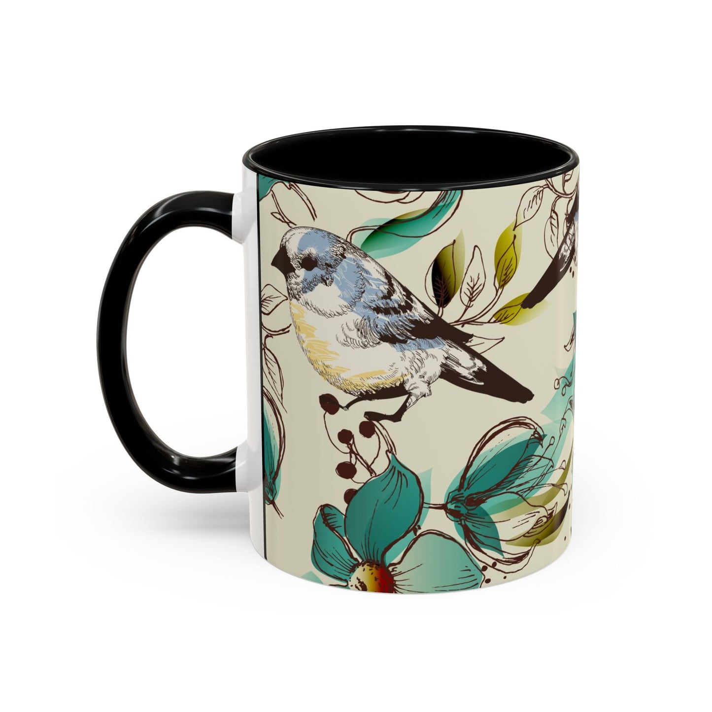 Mug à café élégant à motif floral
