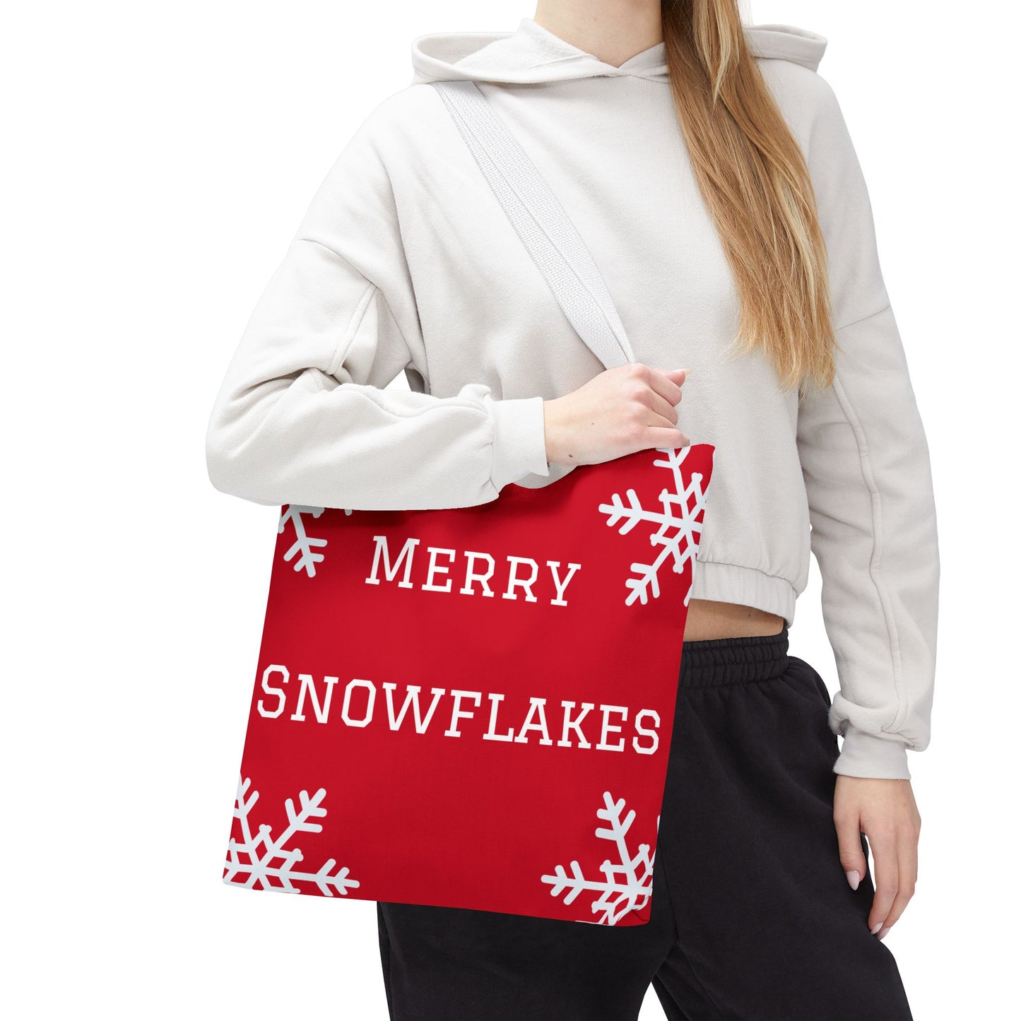 Merry Snowflakes Tote Bag