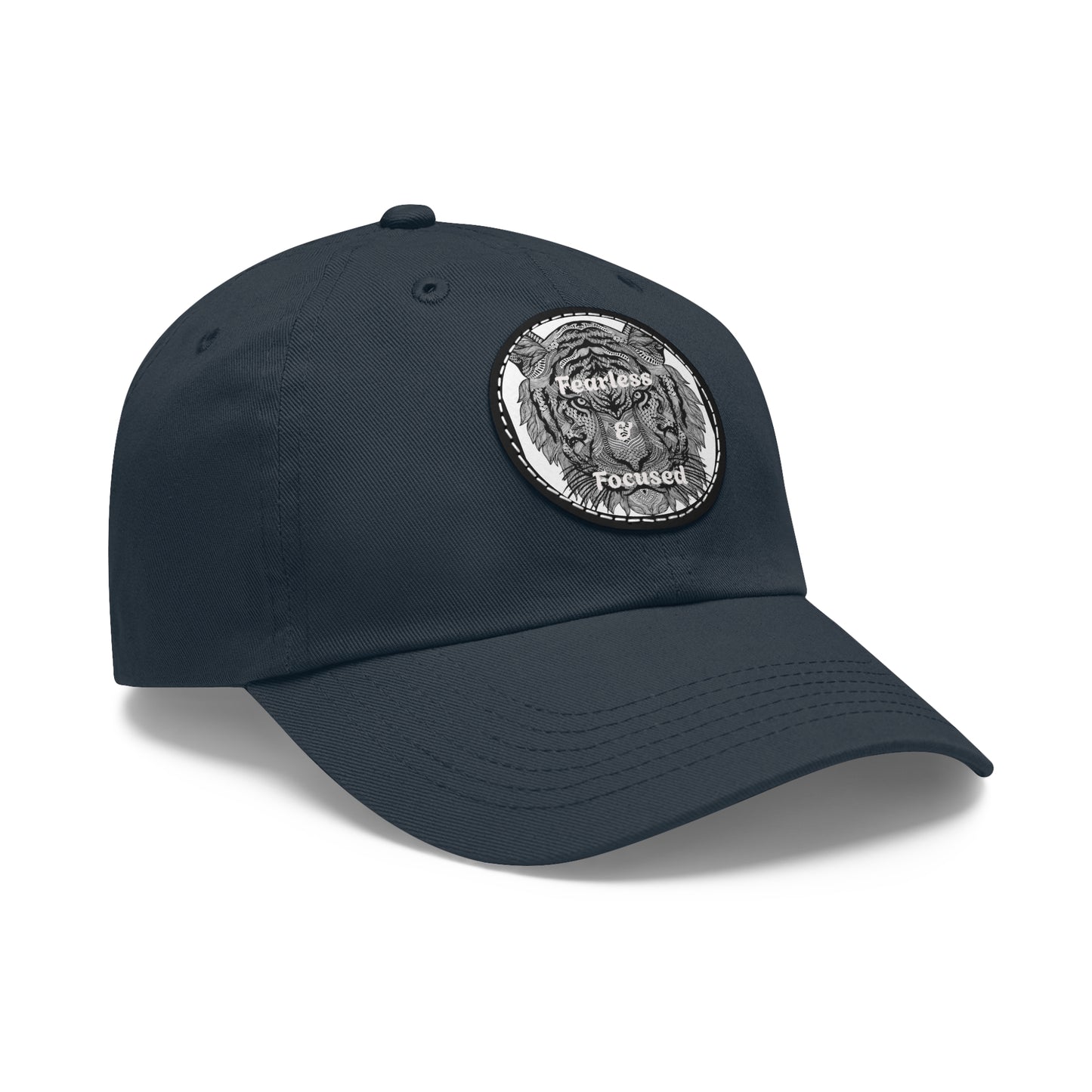 Gorra de papá con parche de cuero de tigre