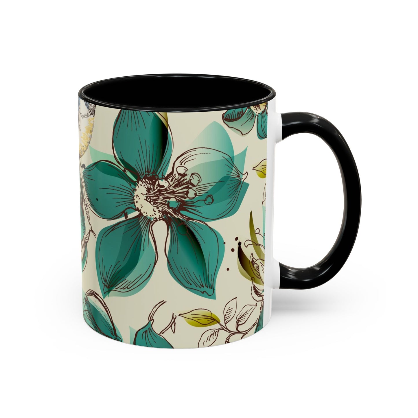 Mug à café élégant à motif floral