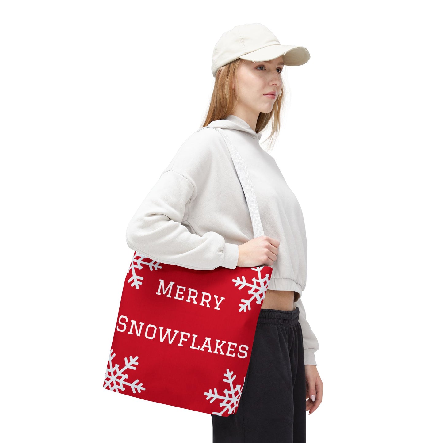 Merry Snowflakes Tote Bag