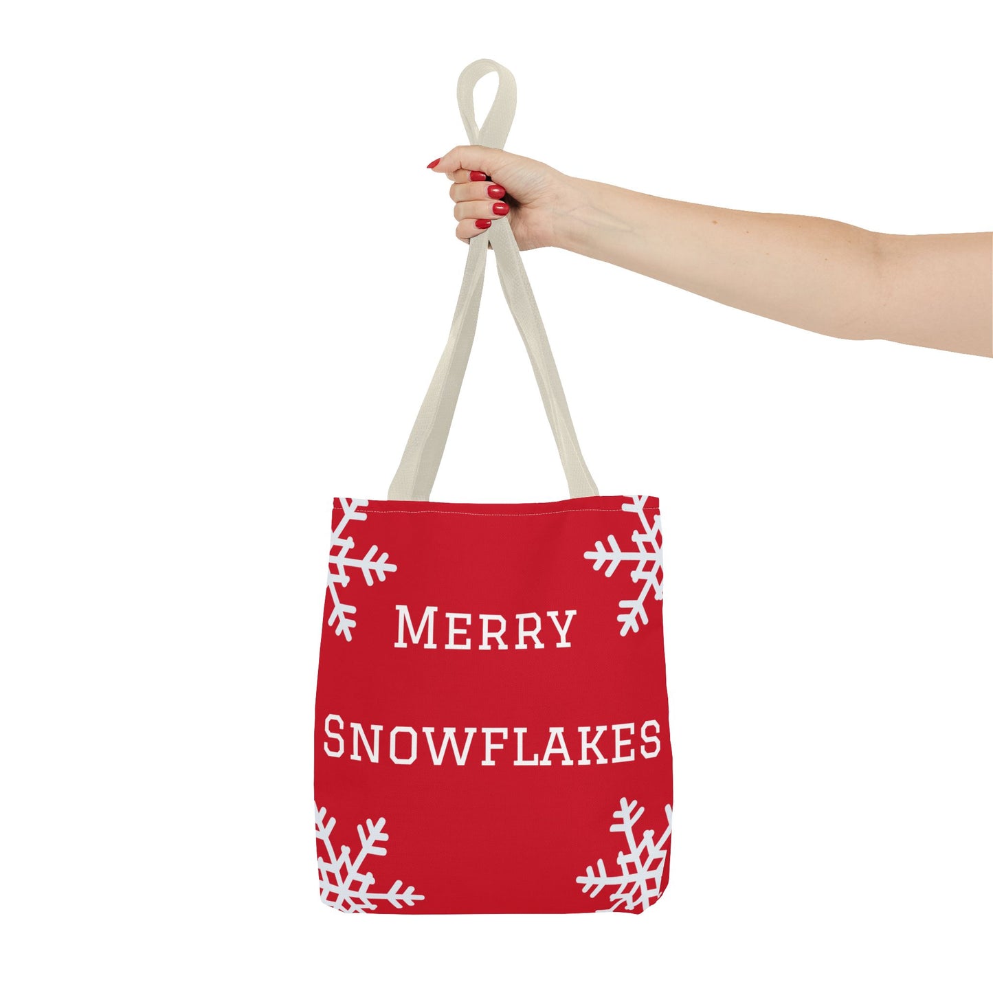 Merry Snowflakes Tote Bag