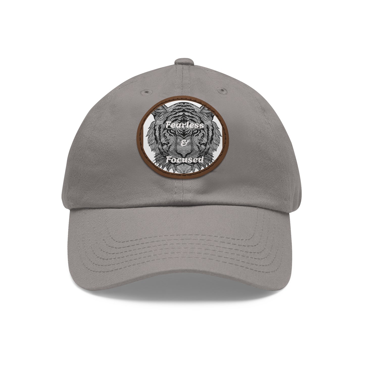 Gorra de papá con parche de cuero de tigre