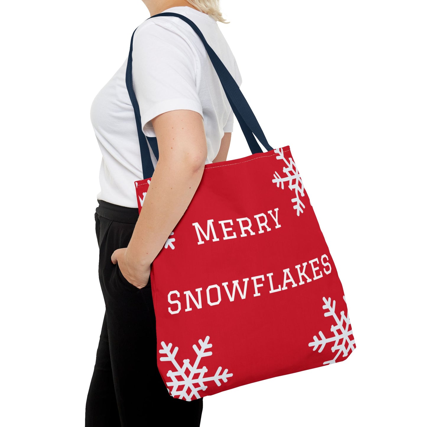 Merry Snowflakes Tote Bag