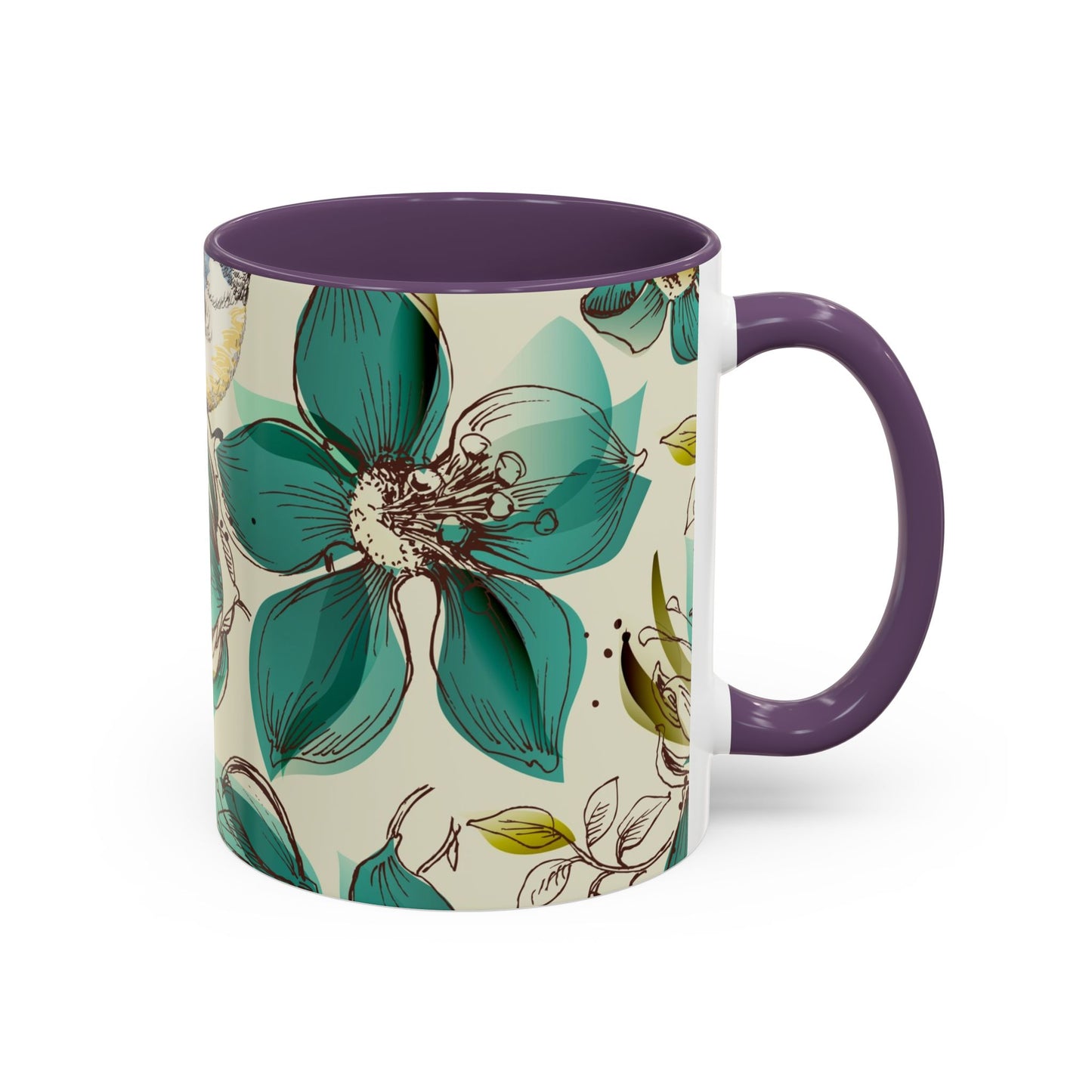 Mug à café élégant à motif floral