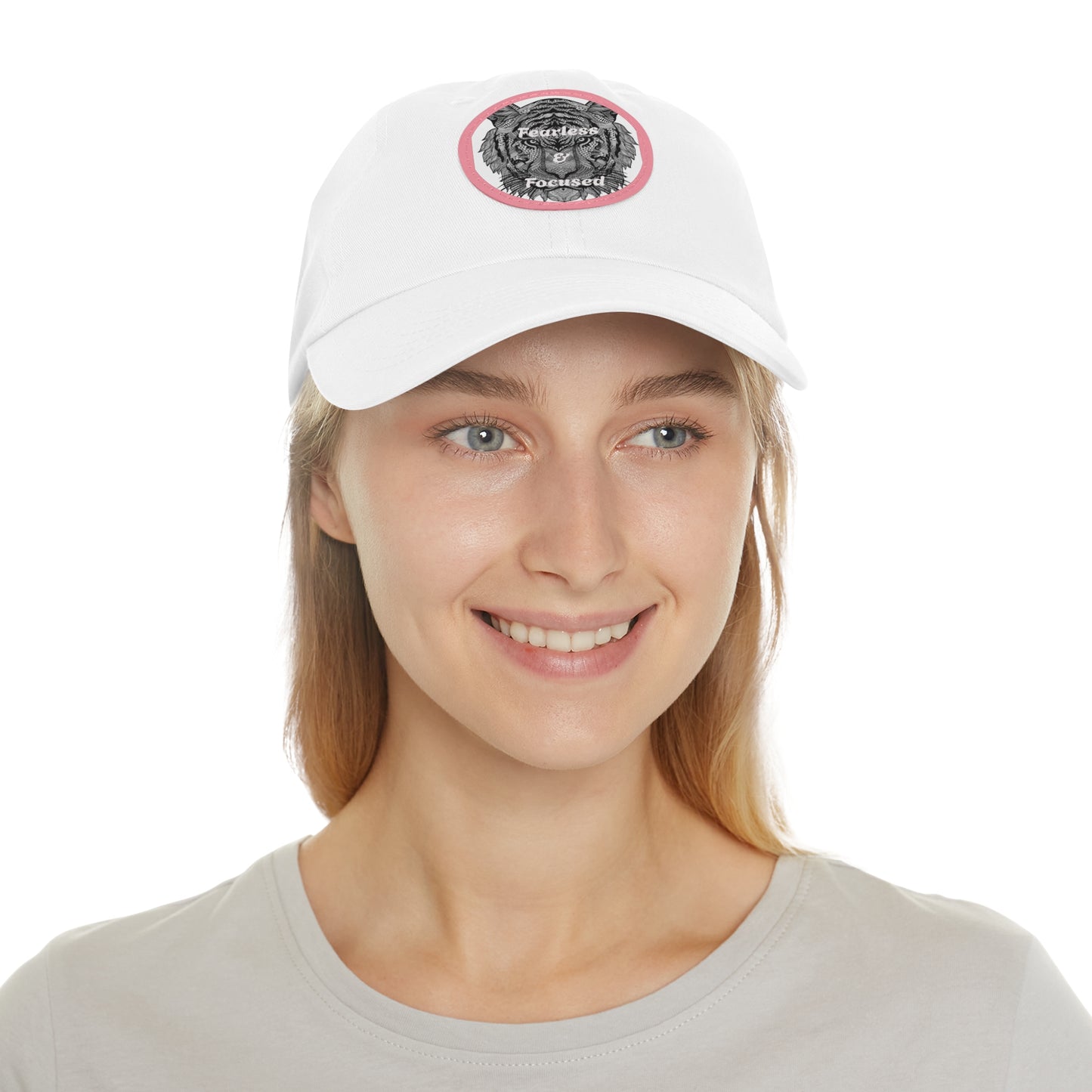 Gorra de papá con parche de cuero de tigre