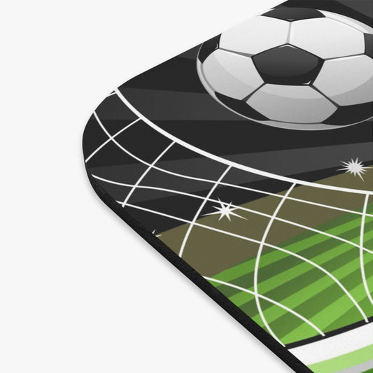 Phone case with soccer ball design on a black and green field