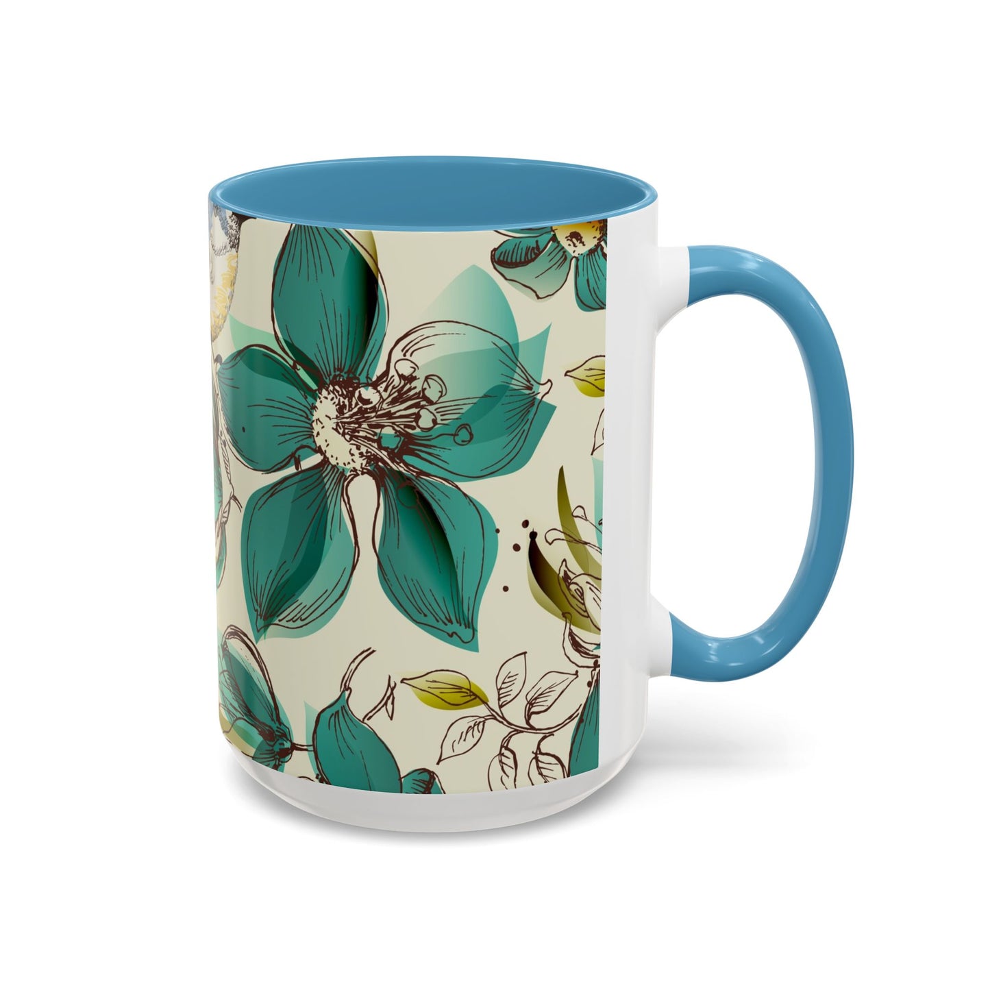 Mug à café élégant à motif floral