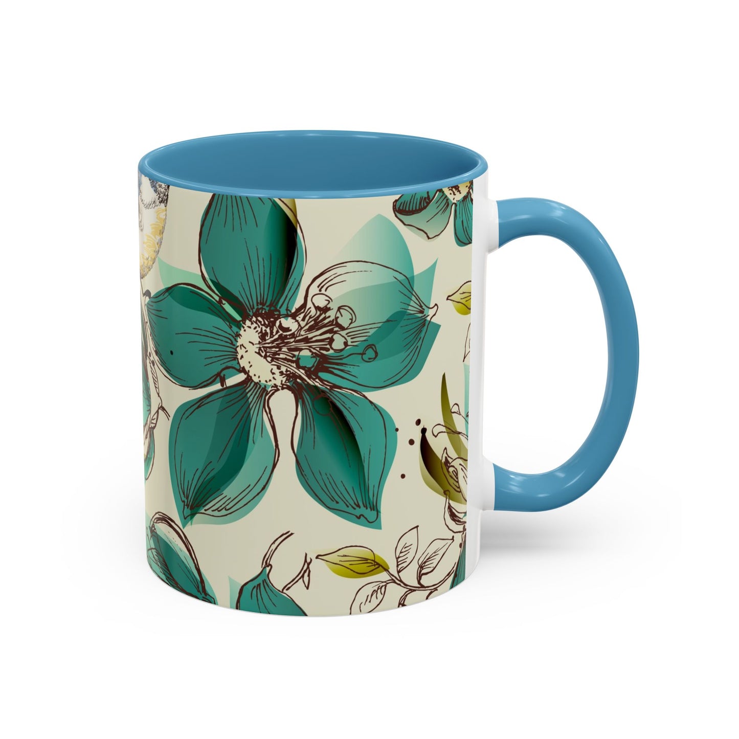 Mug à café élégant à motif floral