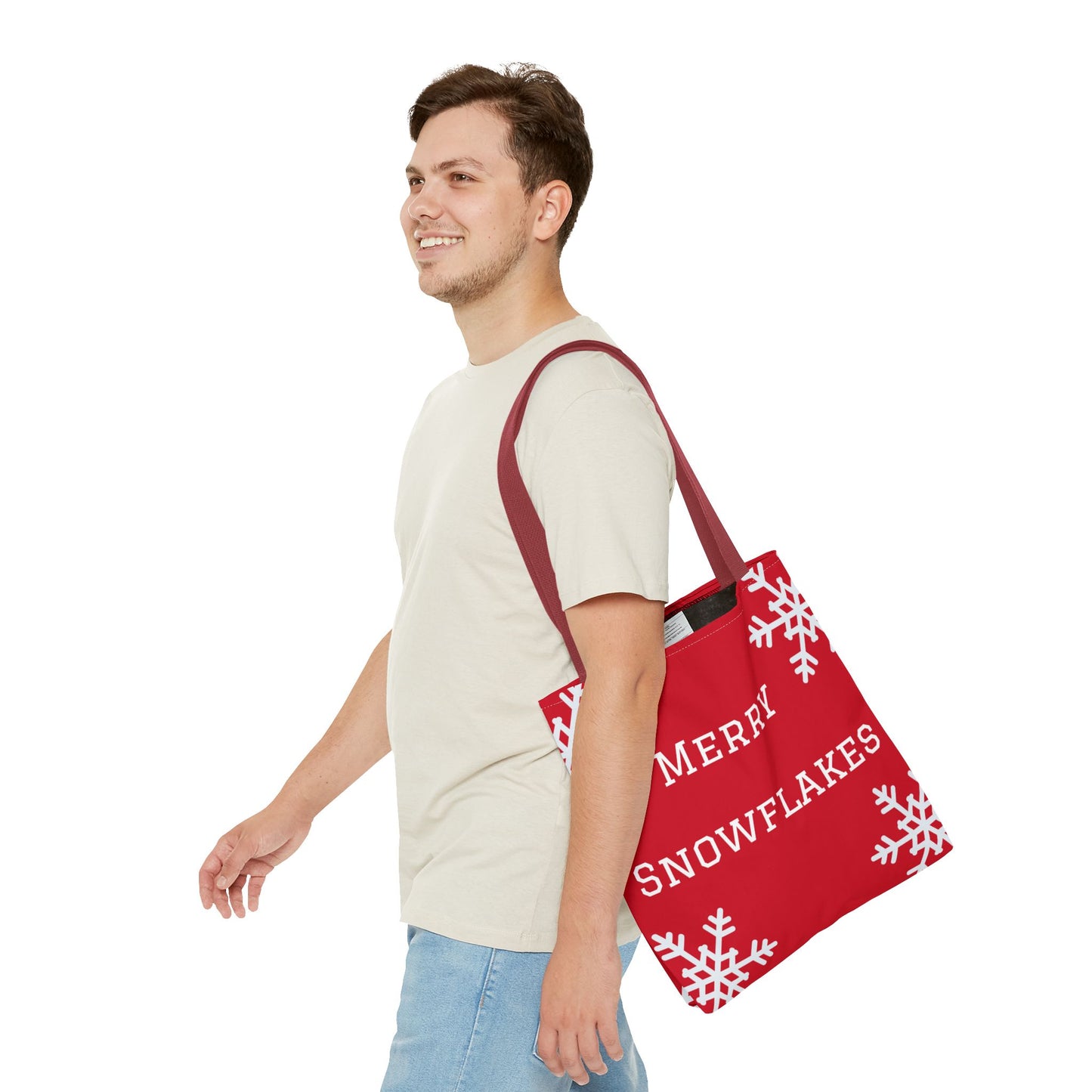 Merry Snowflakes Tote Bag
