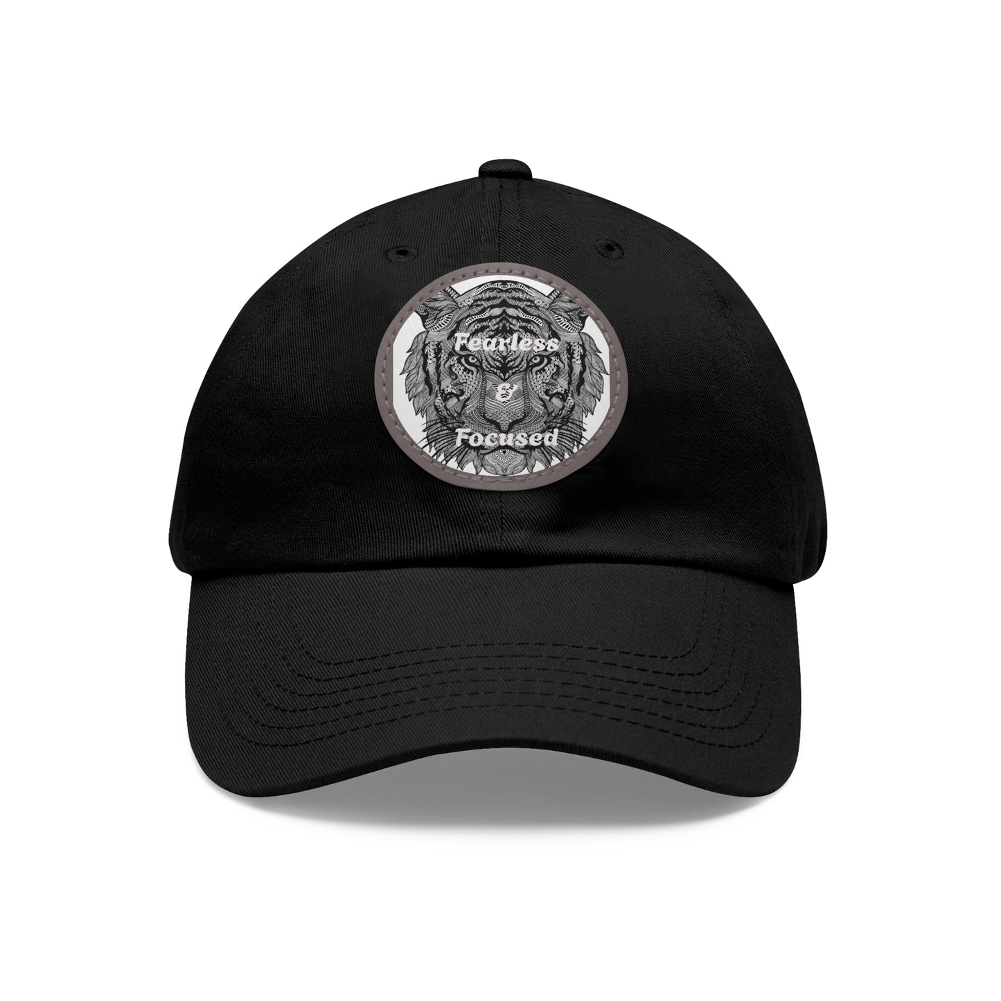 Gorra de papá con parche de cuero de tigre