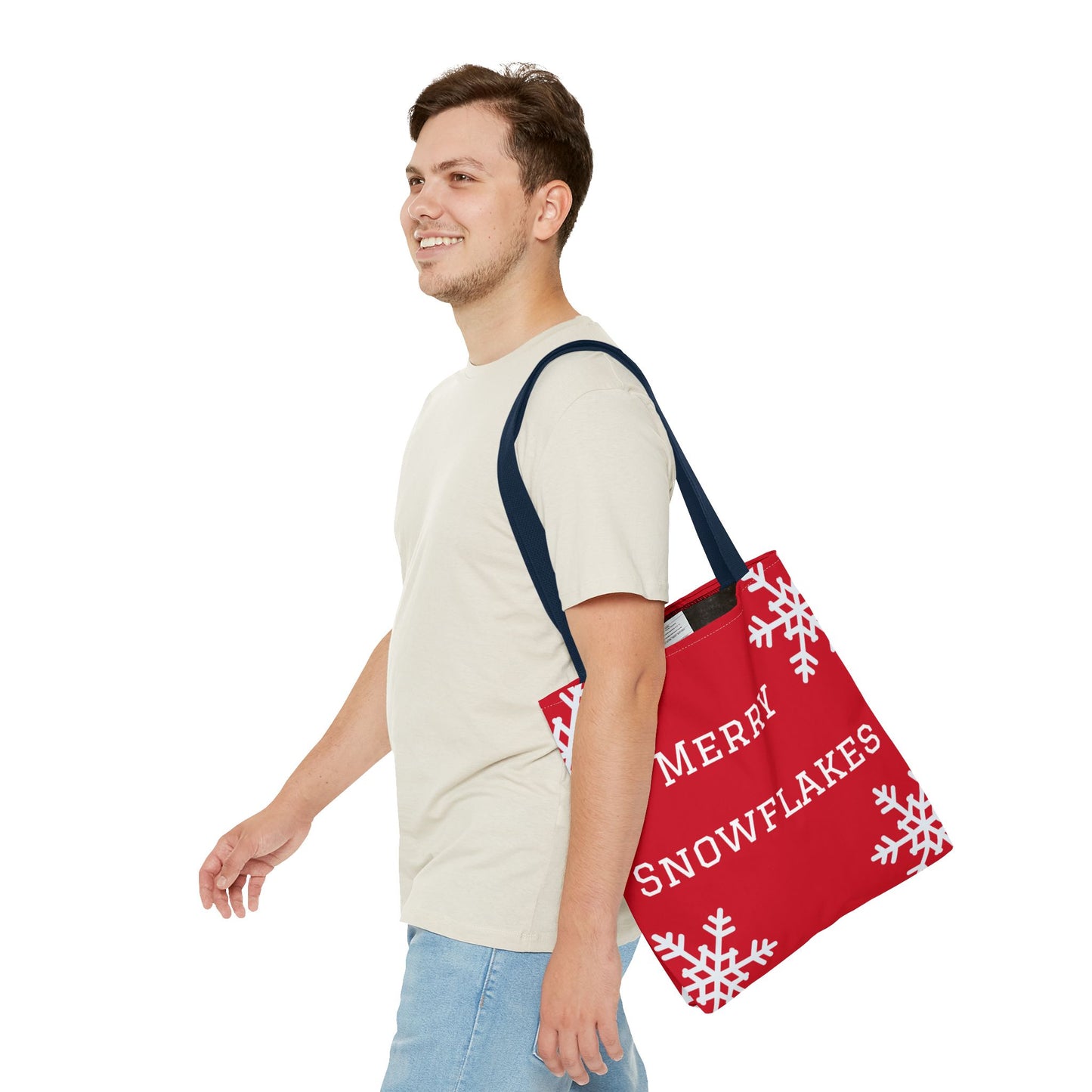 Merry Snowflakes Tote Bag