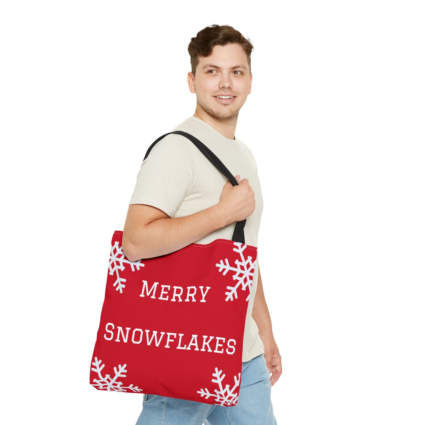 Merry Snowflakes Tote Bag