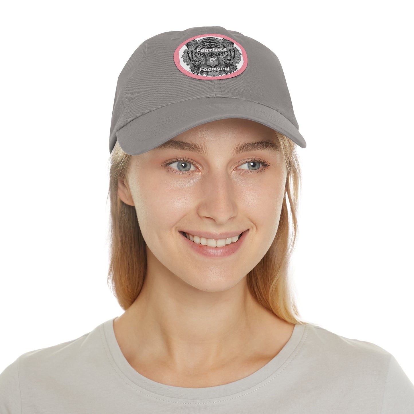 Gorra de papá con parche de cuero de tigre
