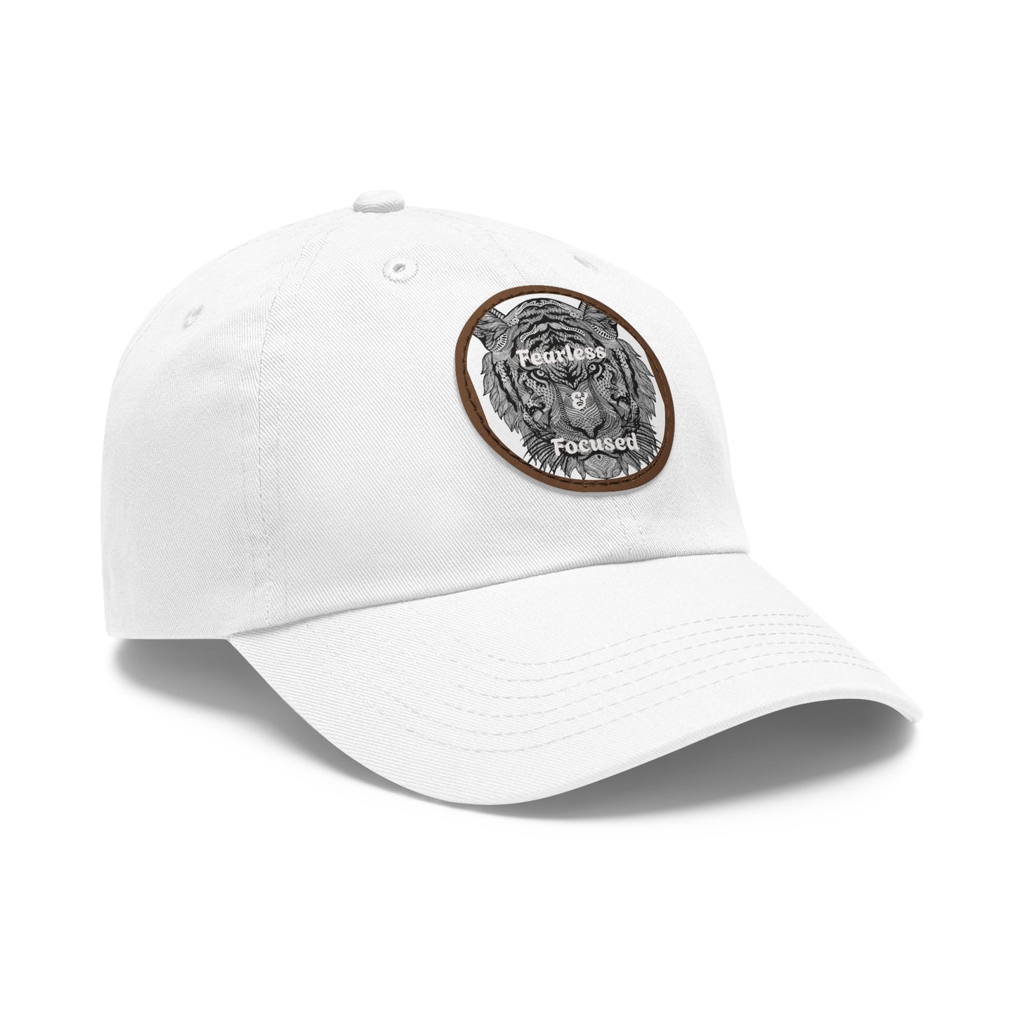 Gorra de papá con parche de cuero de tigre