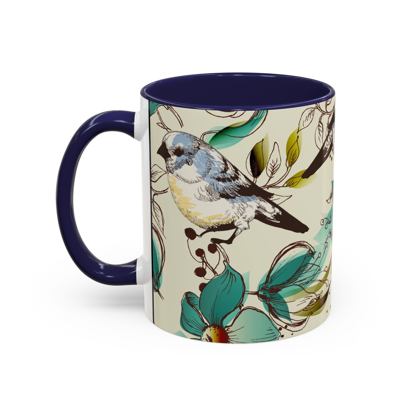 Mug à café élégant à motif floral