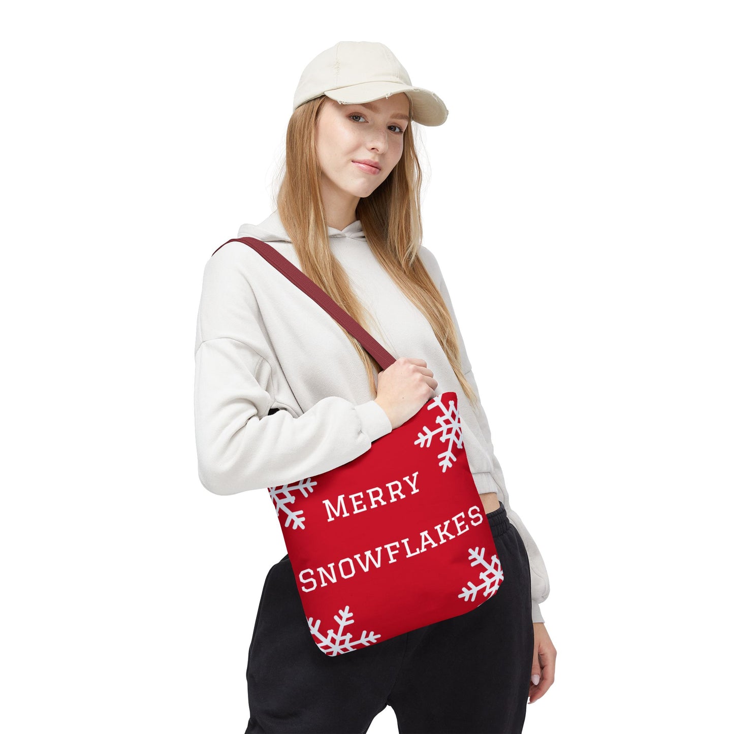 Merry Snowflakes Tote Bag